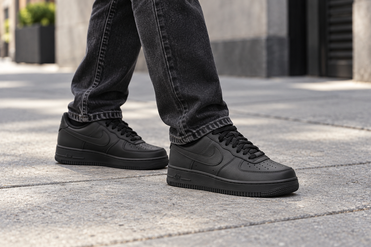 Nike Air Force 1 Low Triple Black — porte