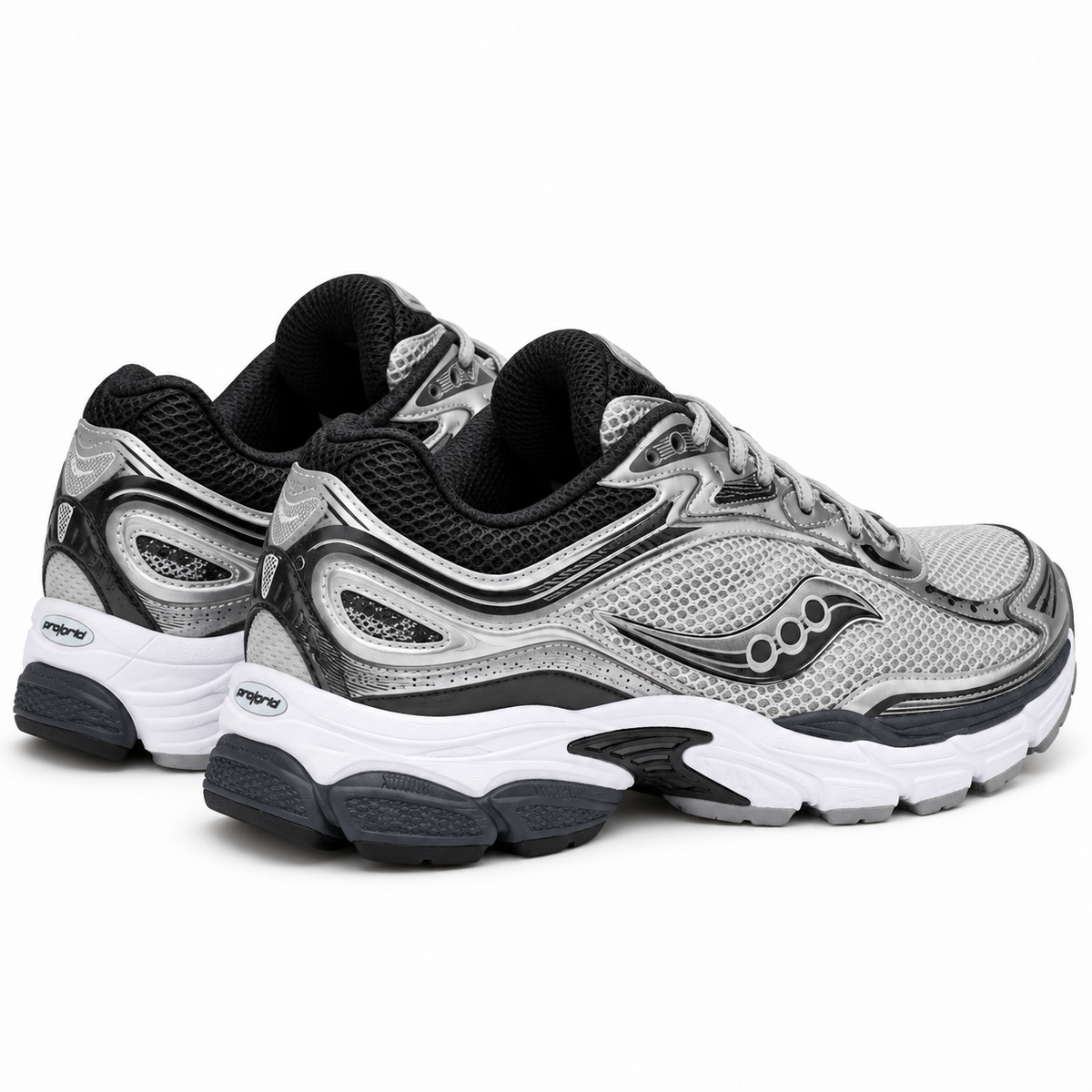 Saucony ProGrid Omni 9 | Argent / noir | 3/4 arrière
