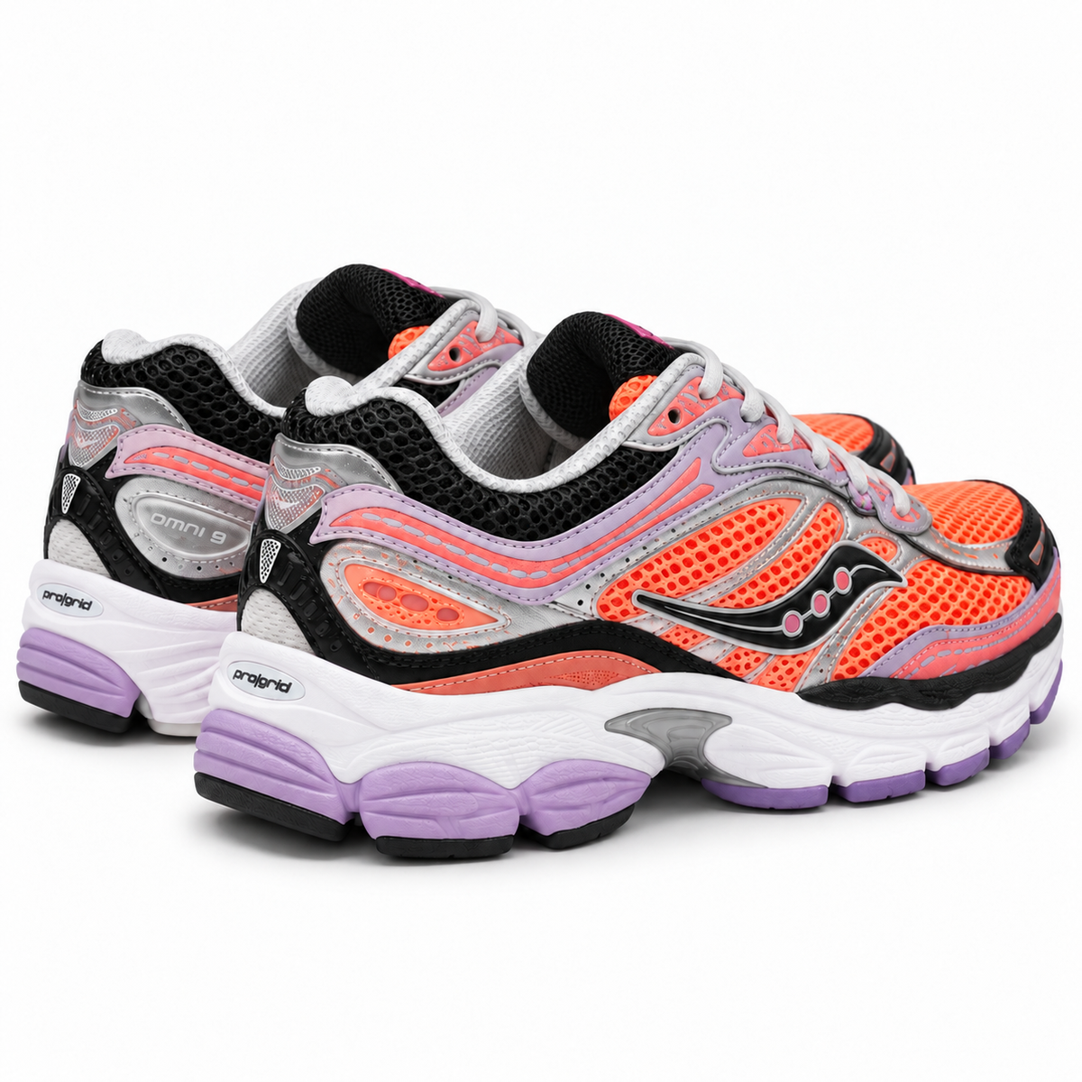 Saucony ProGrid Omni 9 | Orange / violet | 3/4 arrière