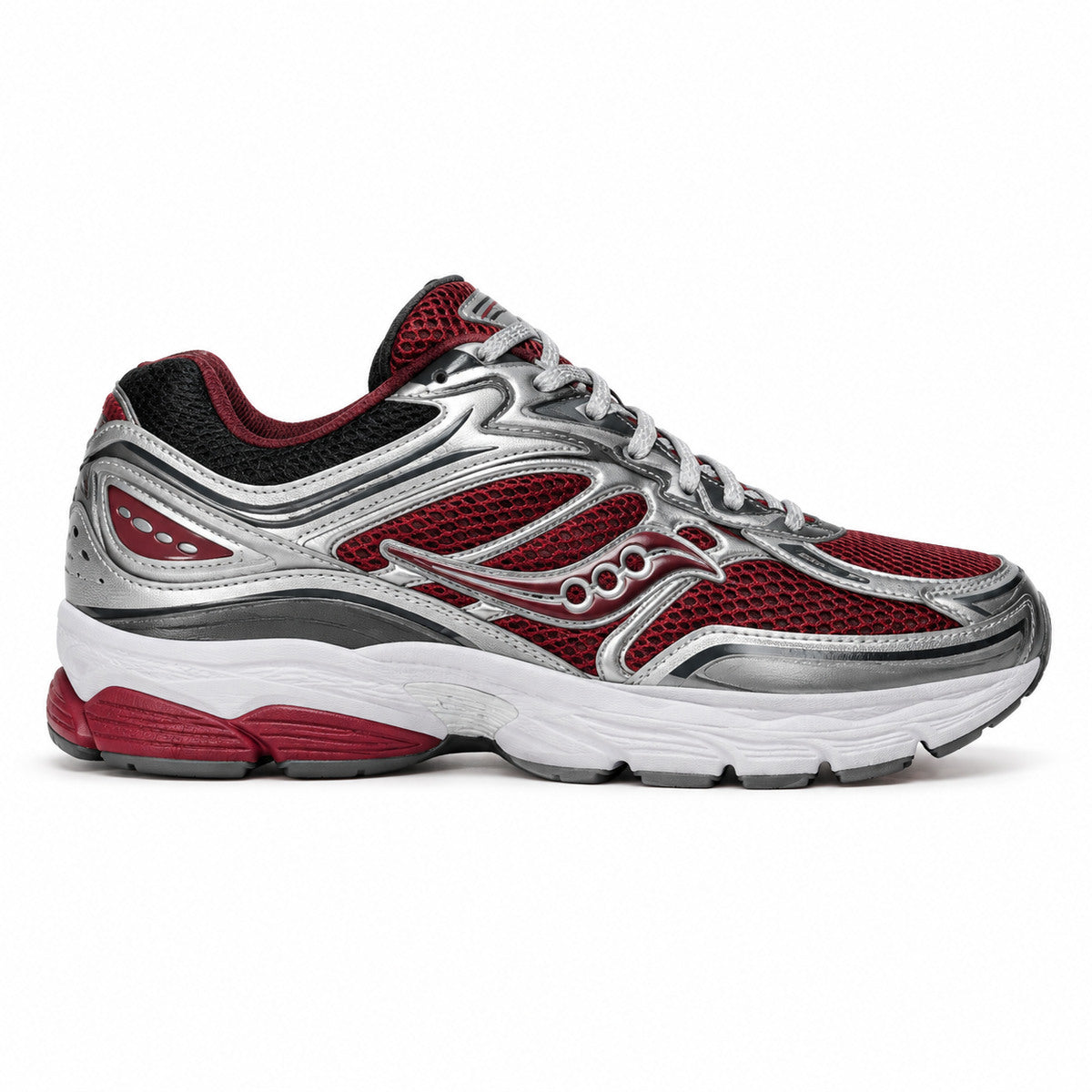Saucony ProGrid Omni 9 | Argent / bordeaux | Côté extérieur