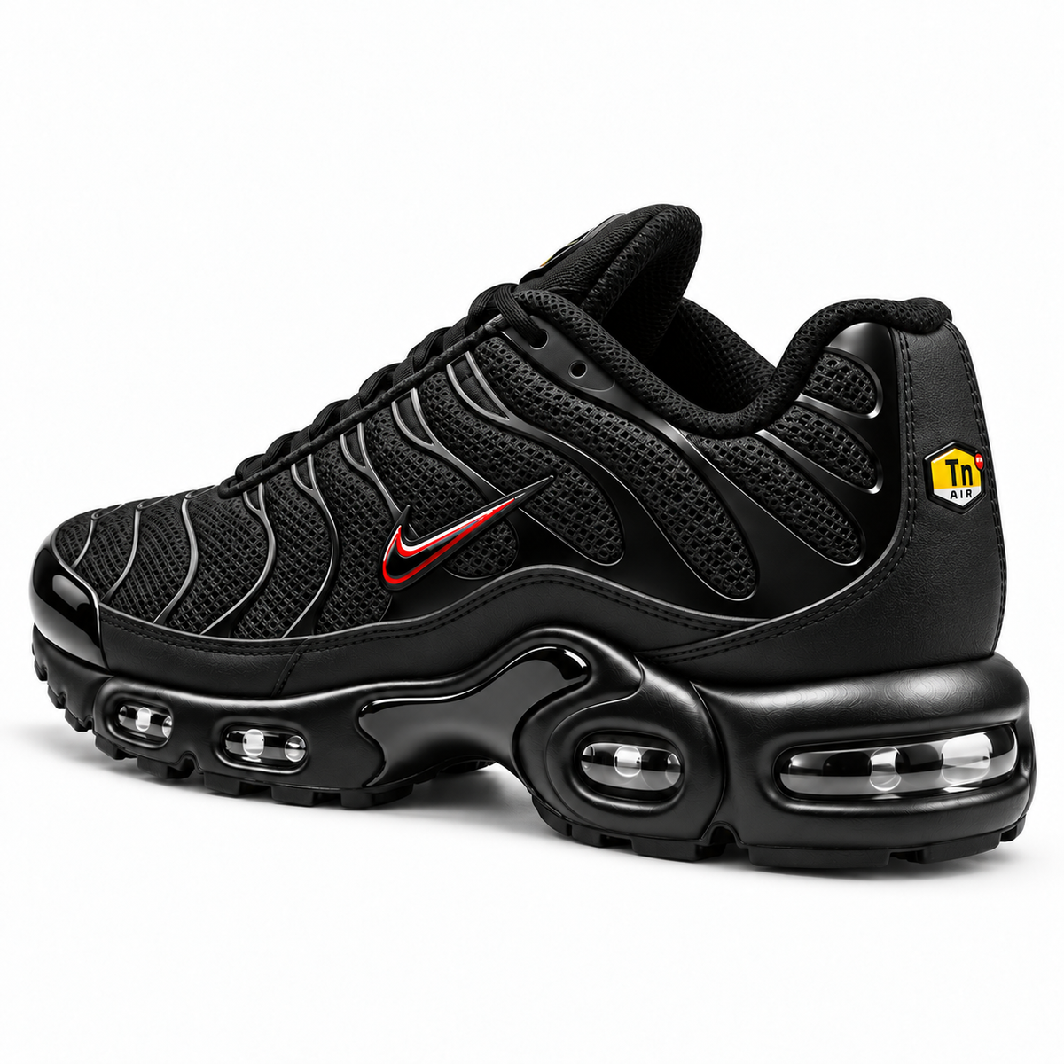 [color:Noir / Swoosh rouge] Nike Air Max Plus TN | 3/4 talon