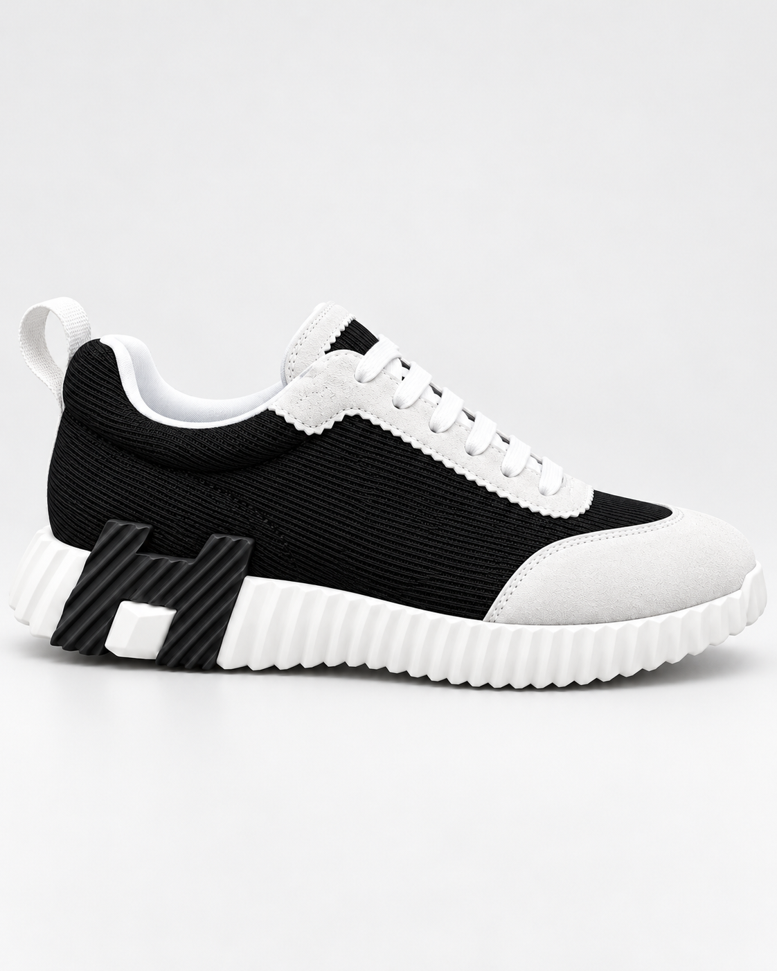 Hermès Bouncing Noir / Blanc textile — côté