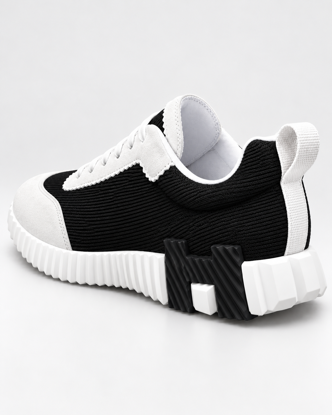 Hermès Bouncing Noir / Blanc textile — 3/4 arrière