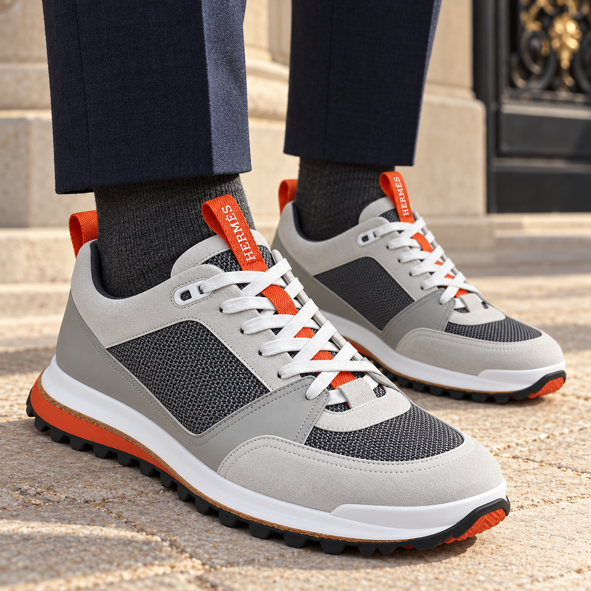 Leader Gris/Orange — Porté