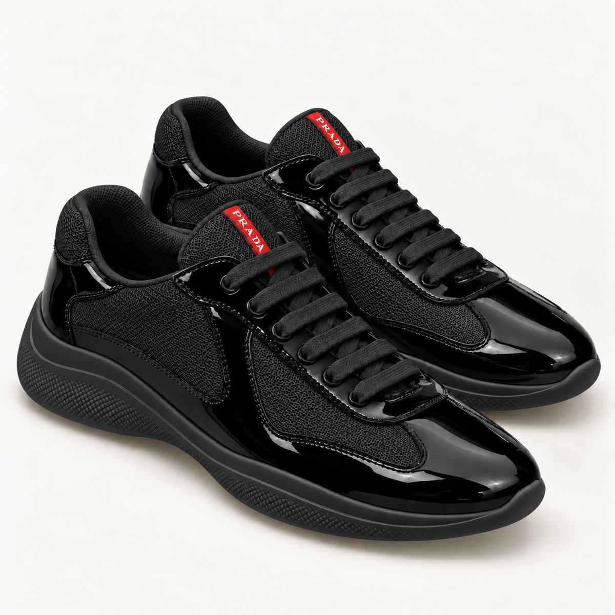 [color:Noir intégral] Prada — Sneakers America’s Cup | 3/4 avant