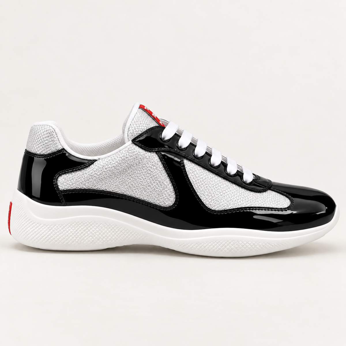 [color:Noir et argent] Prada — Sneakers America’s Cup | Profil extérieur