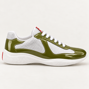[color:Olive et argent] Prada — Sneakers America’s Cup | Profil extérieur