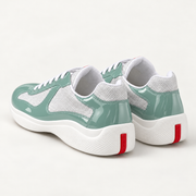 [color:Vert d’eau et argent] Prada — Sneakers America’s Cup | 3/4 arrière / talon