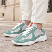 [color:Vert d’eau et argent] Prada — Sneakers America’s Cup | Porté