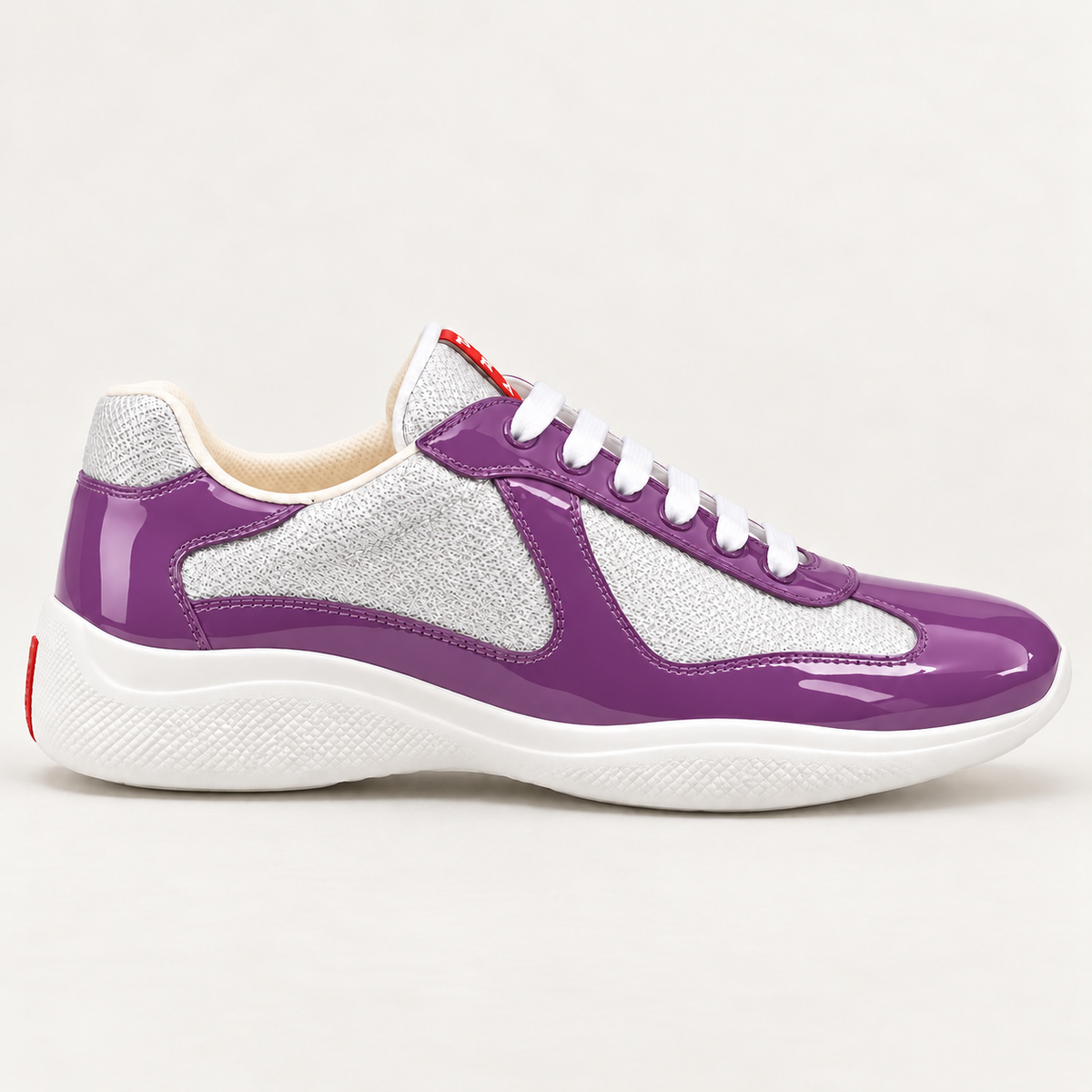 [color:Violet et argent] Prada — Sneakers America’s Cup | Profil extérieur