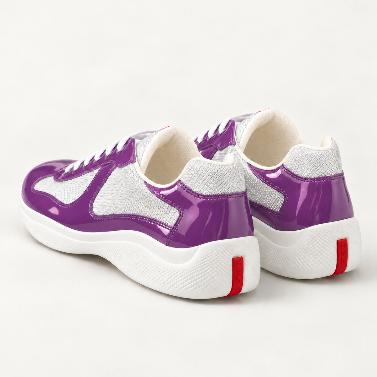 [color:Violet et argent] Prada — Sneakers America’s Cup | 3/4 arrière / talon