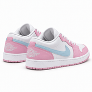 Air Jordan 1 Low | Rose et blanc | 3/4 arrière