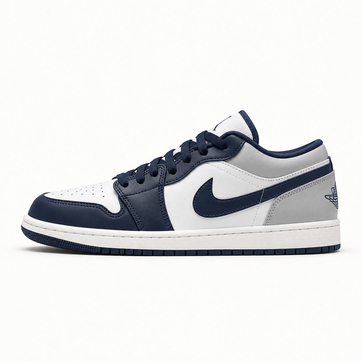 Air Jordan 1 Low | Bleu marine et blanc | Côté extérieur
