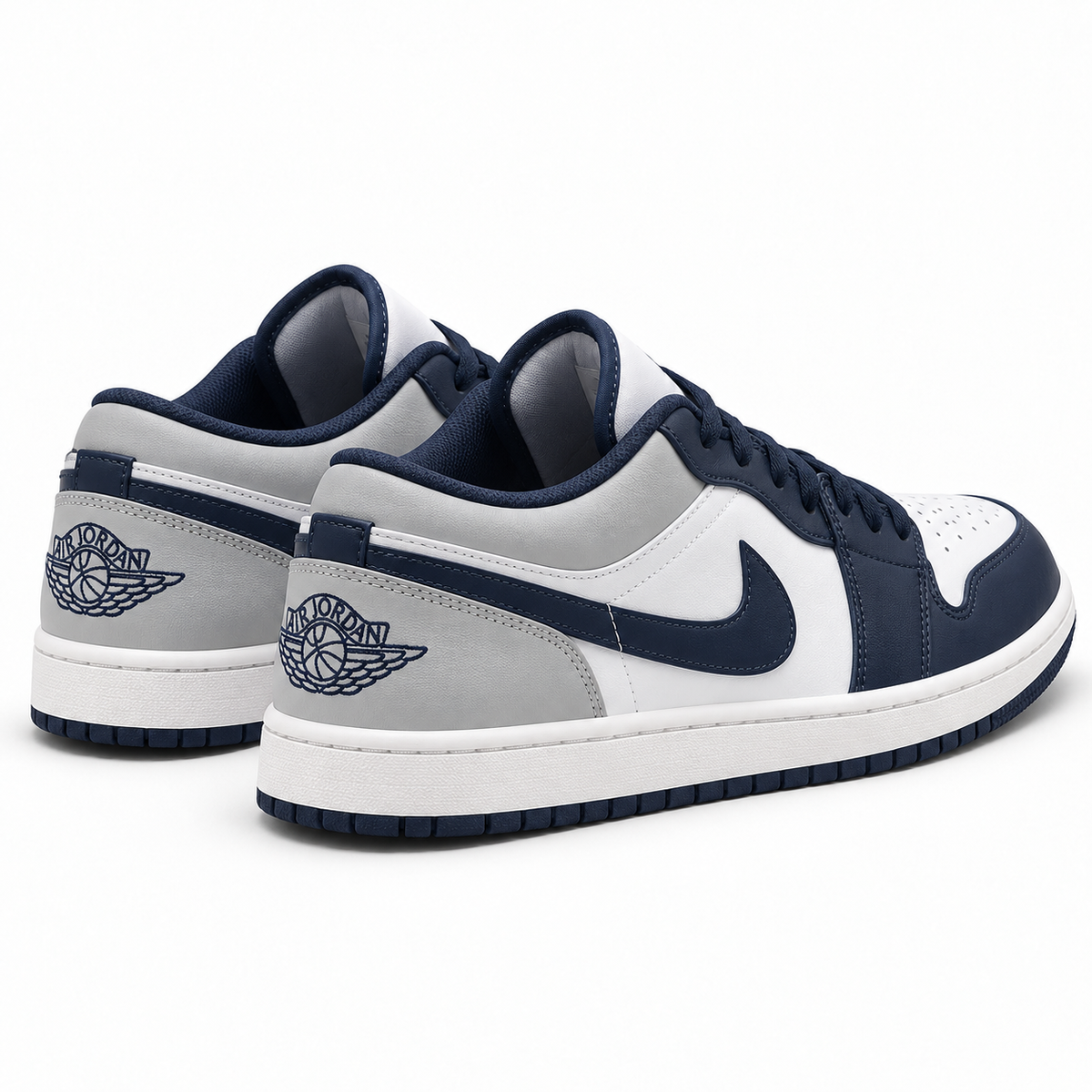 Air Jordan 1 Low | Bleu marine et blanc | 3/4 arrière