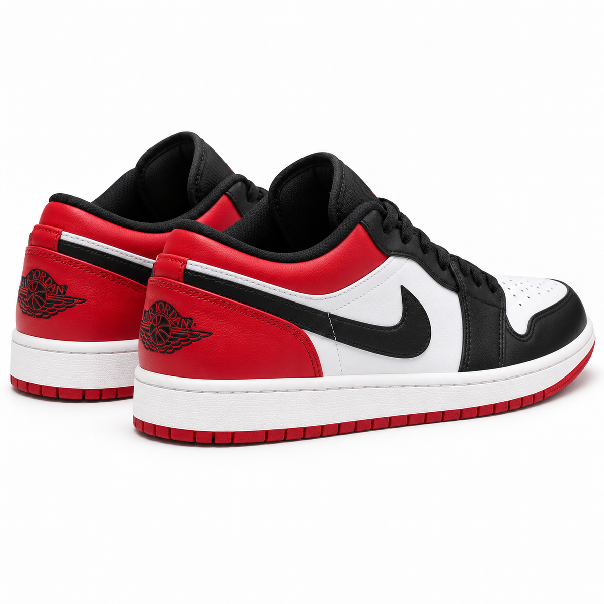 Air Jordan 1 Low | Noir, rouge et blanc | 3/4 arrière