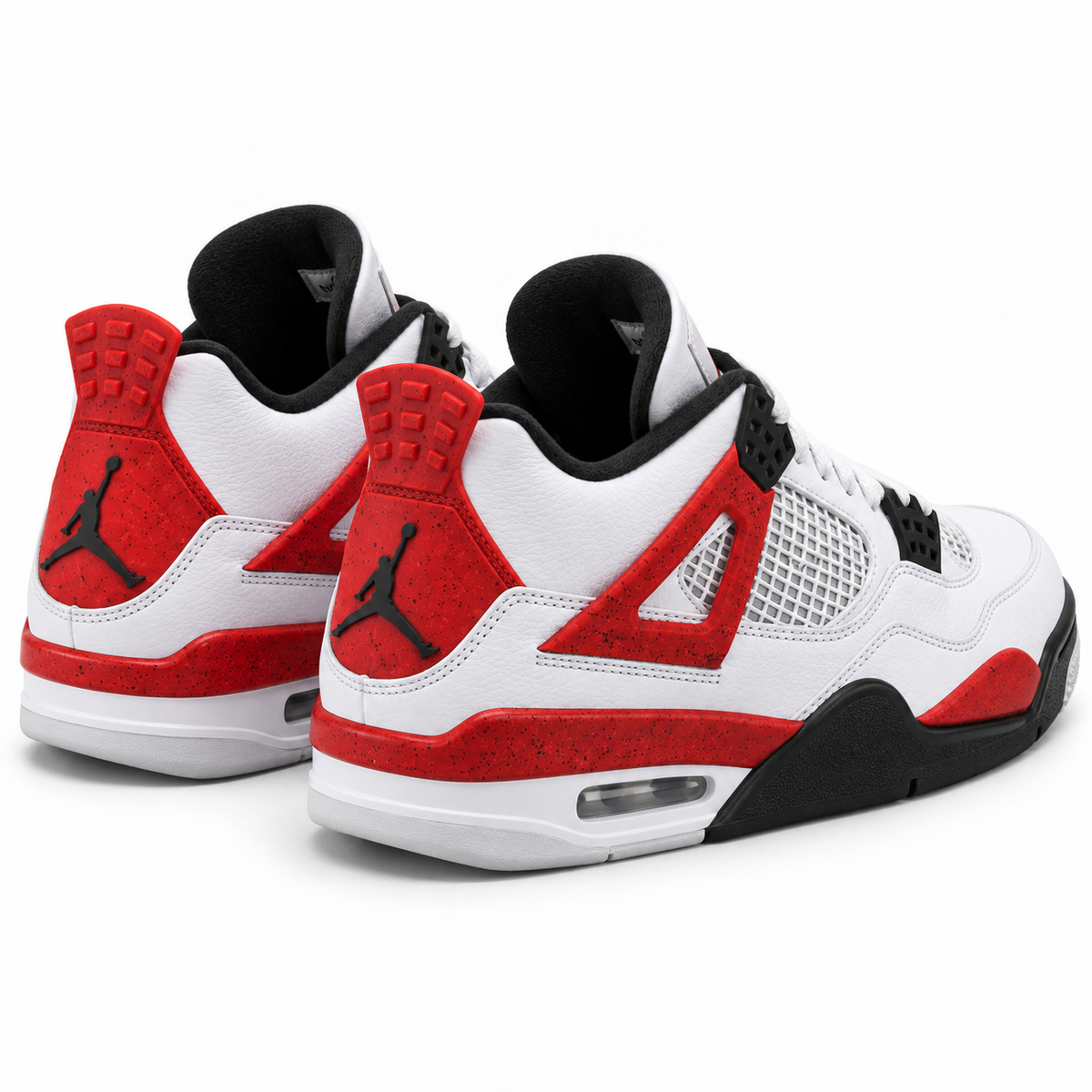 Air Jordan 4 Retro | Blanc / rouge / noir | 3/4 arrière