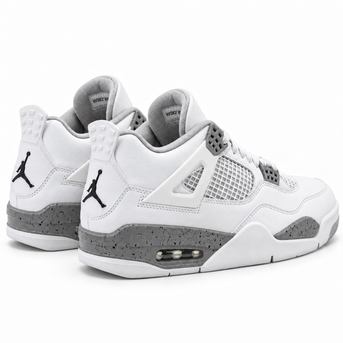 Air Jordan 4 Retro | Blanc / gris | 3/4 arrière