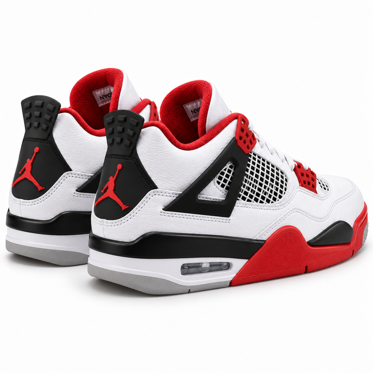 Air Jordan 4 Retro | Blanc / noir / rouge | 3/4 arrière