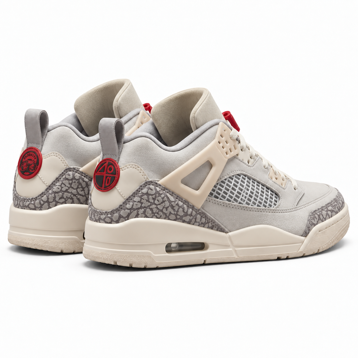 Jordan Spizike Low | Crème / rouge | 3/4 arrière