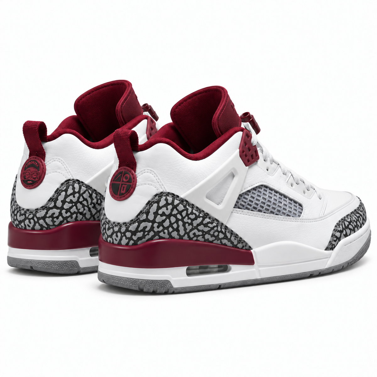 Jordan Spizike Low | Blanc / bordeaux | 3/4 arrière