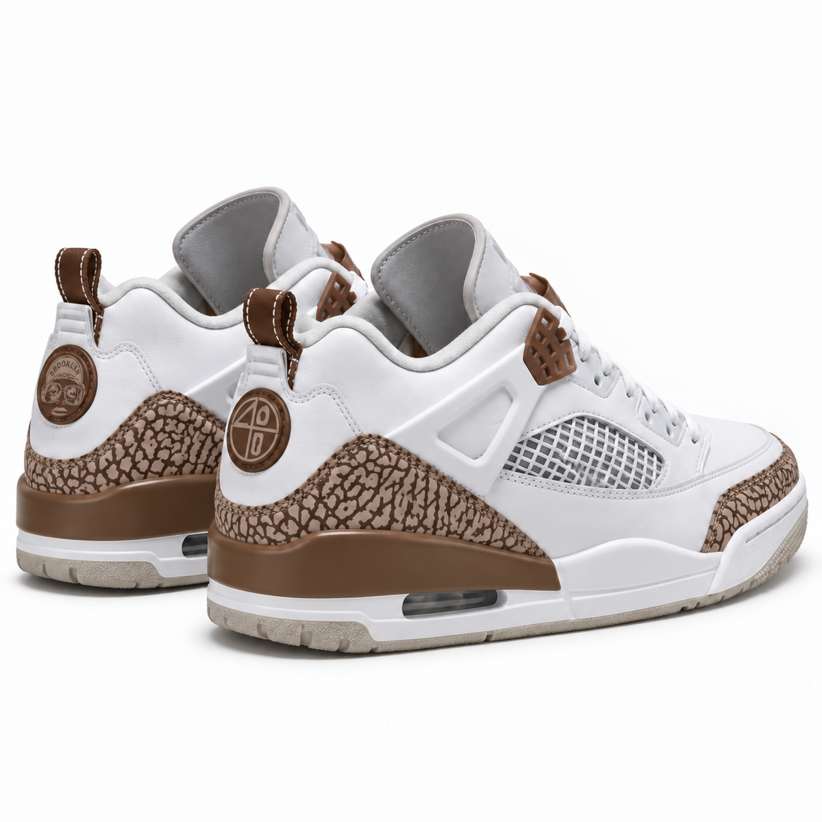 Jordan Spizike Low | Blanc / marron | 3/4 arrière