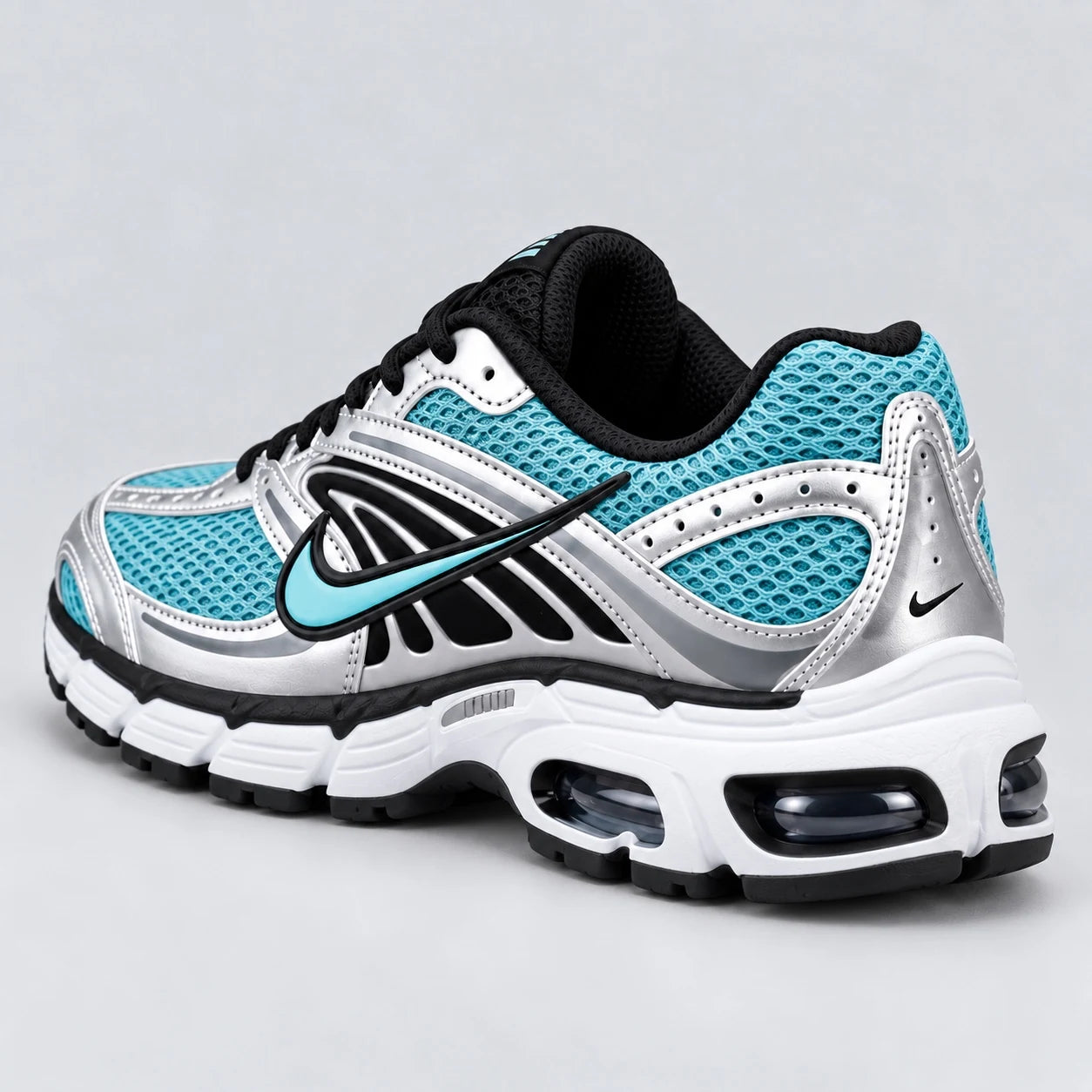 Nike Air Max Moto 2K Argent-vert — 3/4 arrière