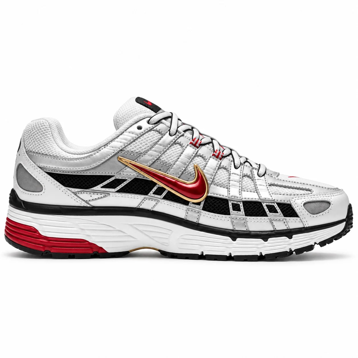 Nike P-6000 Argent-noir-rouge — Profil intérieur
