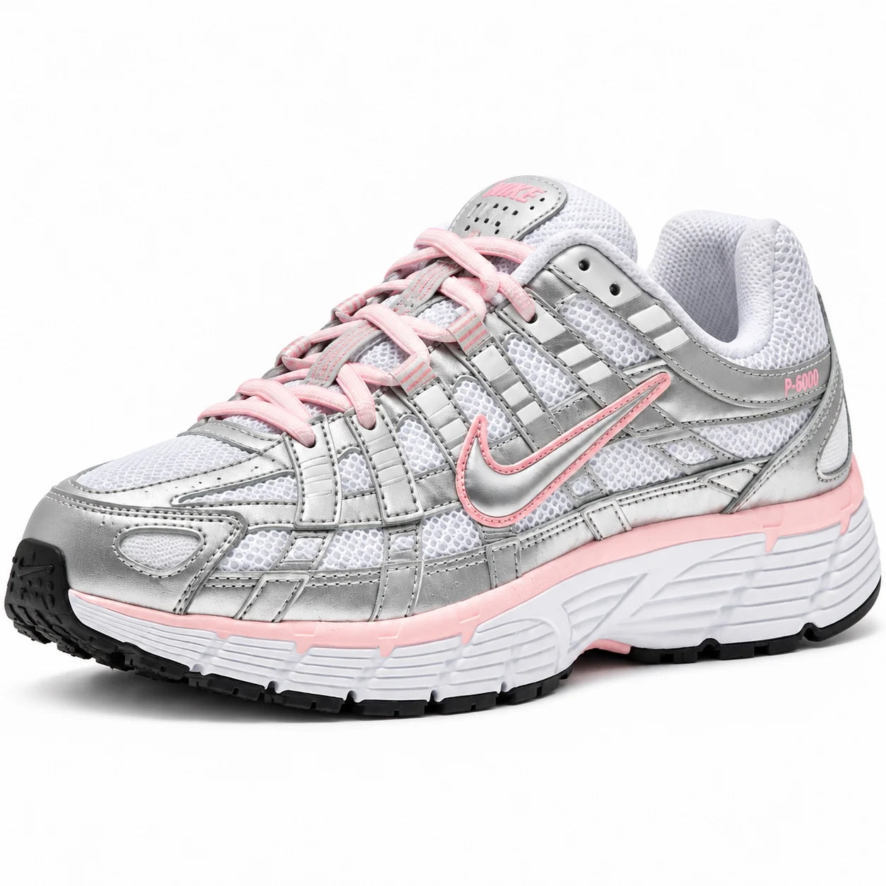 Nike P-6000 Argent-rose clair — 3/4 avant