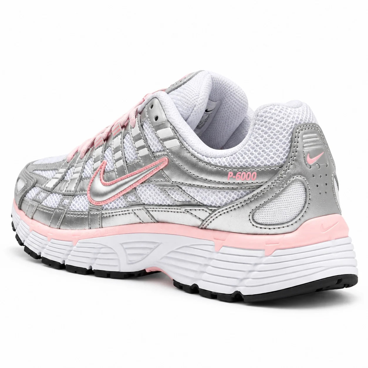 Nike P-6000 Argent-rose clair — 3/4 arrière