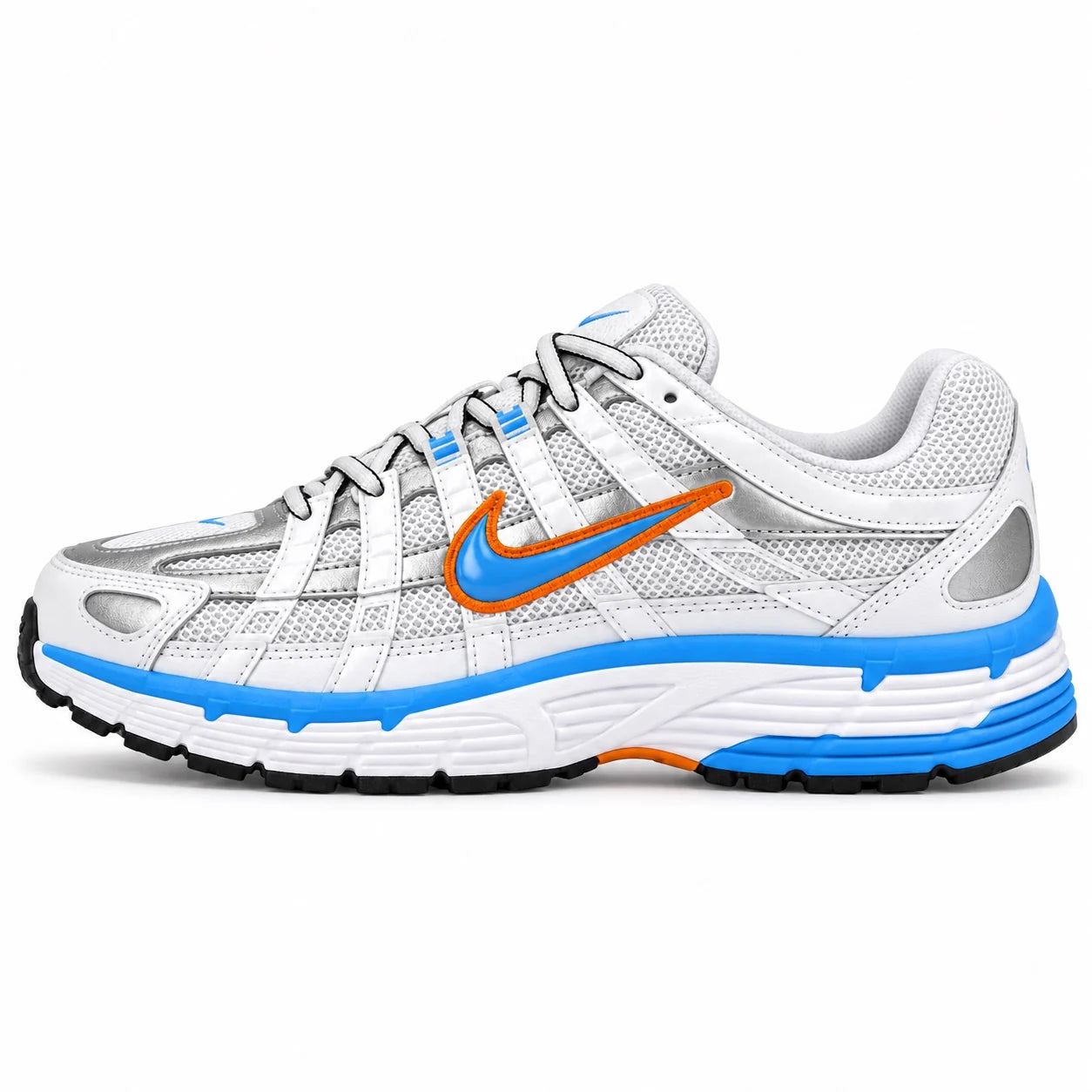 Nike P-6000 Blanc-bleu ciel-orange — Profil extérieur