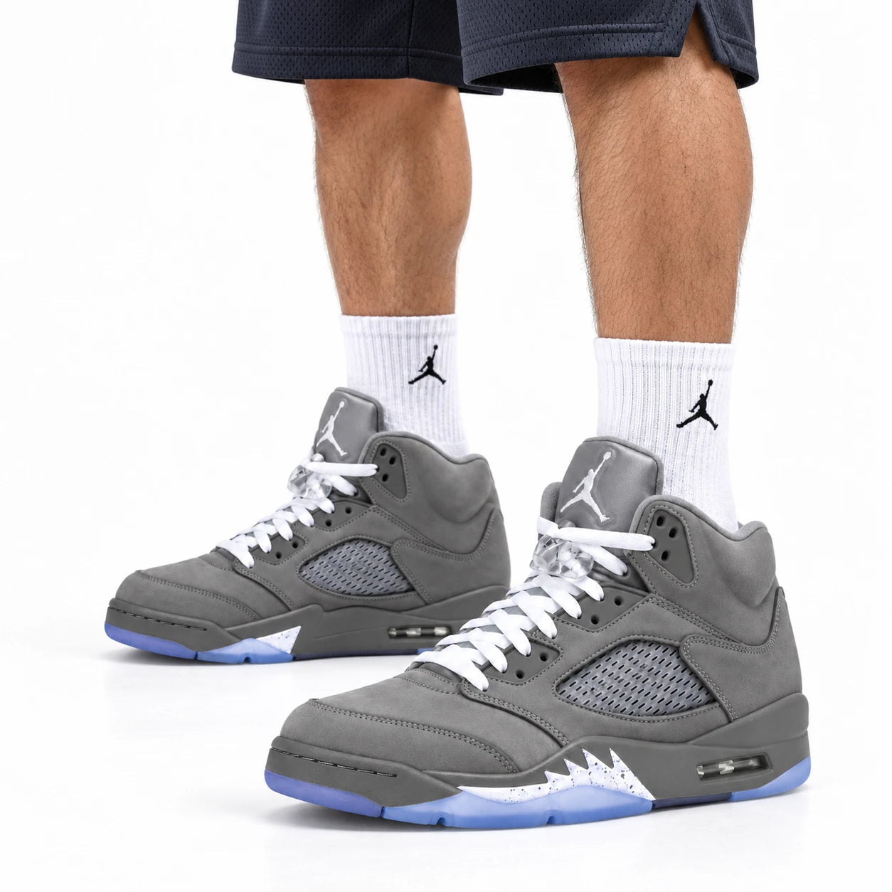 Air Jordan 5 Retro | Gris / bleu | Porté