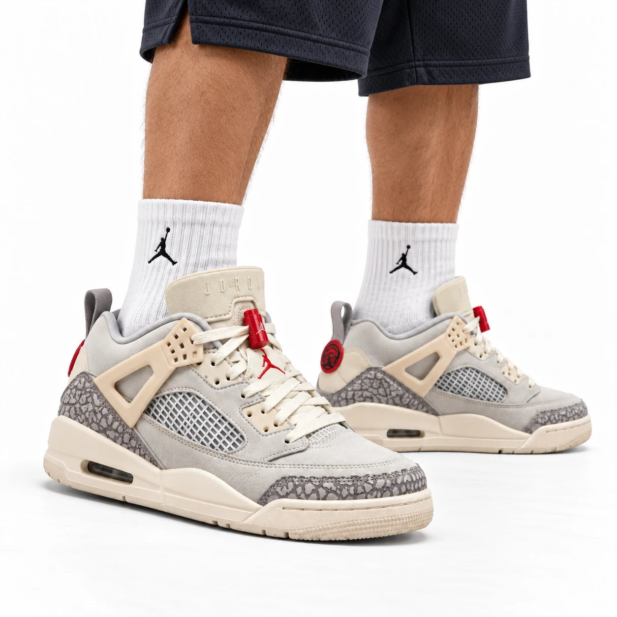 Jordan Spizike Low | Crème / rouge | Porté