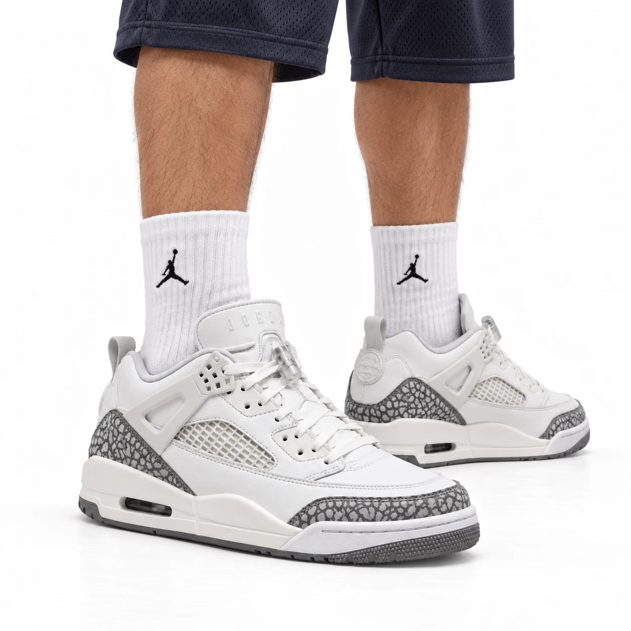 Jordan Spizike Low | Blanc / gris | Porté