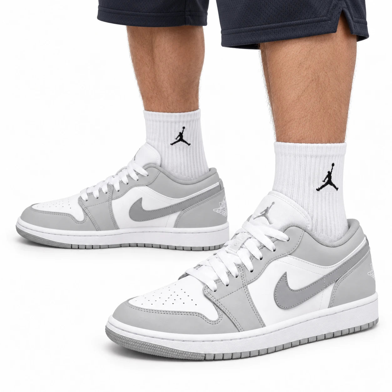 Air Jordan 1 Low | Gris et blanc | Porté
